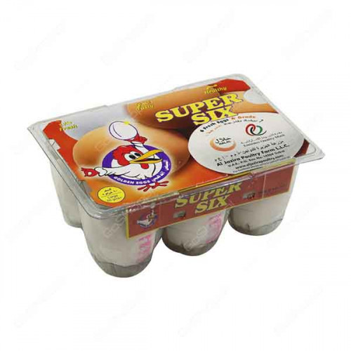 Al Jazira Super Six White Brown egg  6 Pieces